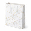 Borsa regalo 26 x 12 x 32 cm in carta bianca effetto marmo con manici in corda