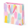 Borsa regalo 32 x 12 x 26 cm in carta multicolore con manici a nastro stile astratto