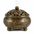 Bruciatore di incenso Ø15 cm in metallo bronzo traforato stile classico