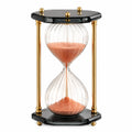 Clessidra da tavolo 15 x 15 x 24 cm in vetro trasparente nero e oro - timer decorativo reversibile