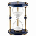 Clessidra decorativa diametro 20 cm altezza 40 cm in vetro blu e oro stile classico