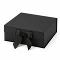 Scatola regalo 30 x 25 x 12 cm in cartone nero con nastro decorativo stile elegante