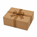 Scatola regalo 25 x 18 x 8 cm in cartone kraft marrone con nastro decorativo