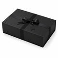 Scatola regalo 30 x 20 x 10 cm in cartone nero con nastro decorativo
