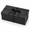 Scatola regalo 30 x 20 x 10 cm in cartone nero con nastro decorativo elegante