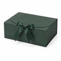 Scatola regalo 30 x 22 x 10 cm in cartone verde scuro con fiocco decorativo