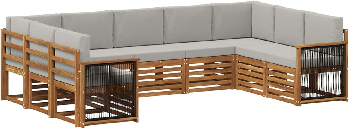 Sofa narożna, QZZCED, 63 x 63 x 73 cm, Szary, lite drewno, modułowa konstrukcja