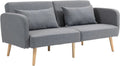 HOMCOM, Sofa, 170 x 83 x 80 cm, Szary, 2-osobowe, funkcja spania, regulowane podłokietniki, regulowane oparcie, składana konstrukcja