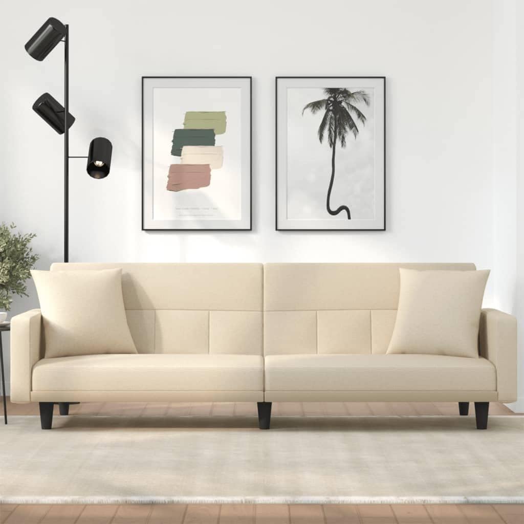 Sofa, MNISDFL, 220 x 89 x 70 cm, Beżowy, funkcja spania, regulowane oparcie