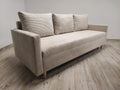 Sofa, DMSM, 210 x 88 x 90 cm, 30 W, Beżowy, sztruks, 3-osobowa, funkcja spania
