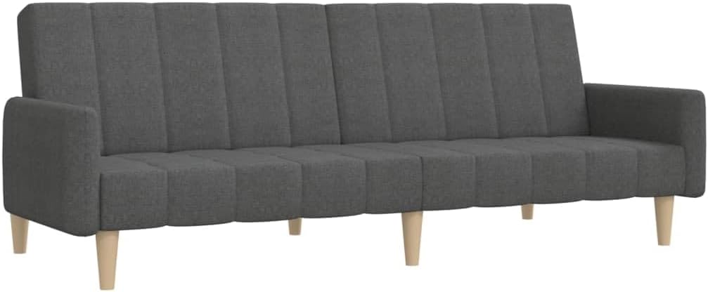 Sofa rozkładana, pokgdf, 220 x 84,5 x 69 cm, 2 W, Szary, 2-osobowa, regulowane oparcie, składana konstrukcja, 2 w 1
