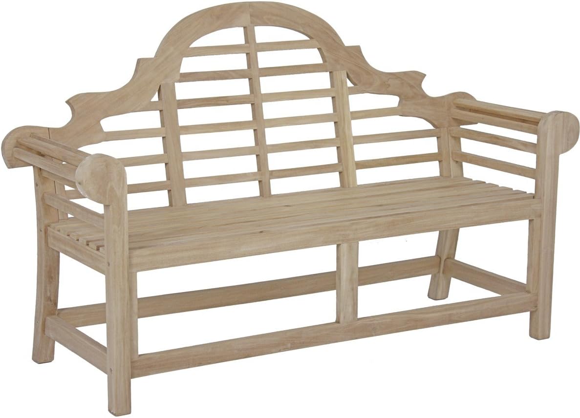 Ławka, Garden Pleasure, 63 cm, Beżowy/Biały, 3-osobowy