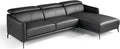 Sofa, AC ANGEL CERDÁ, 94 cm, Czarny, 3-osobowa