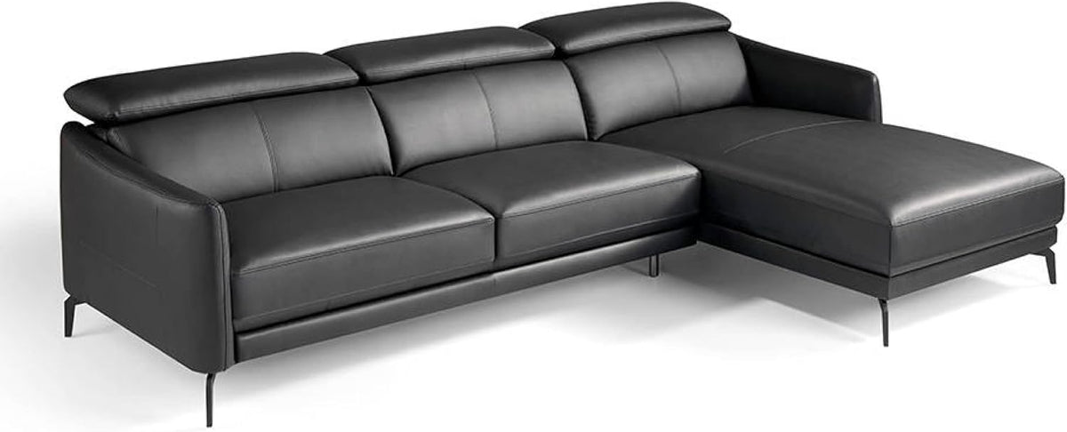 Sofa, AC ANGEL CERDÁ, 94 cm, Czarny, 3-osobowa