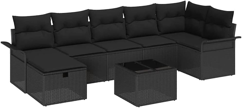 Sofy, vidaXL, 297,5 x 132,5 x 85 cm, 54,7 kg, Czarny, stal malowana proszkowo, regulowana wysokość, modułowa konstrukcja, ochrona UV