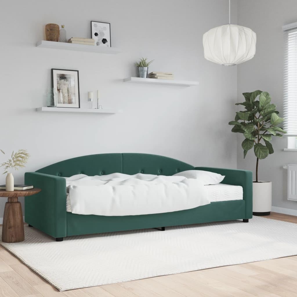 Sofa, Tonture, 90 x 200 cm, 2 W, Zielony, lite drewno, funkcja spania, 2 w 1