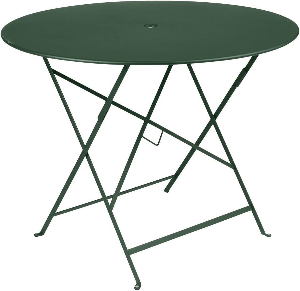 Stół, Fermob, 96 cm, Zielony, metal, składana konstrukcja, ochrona UV