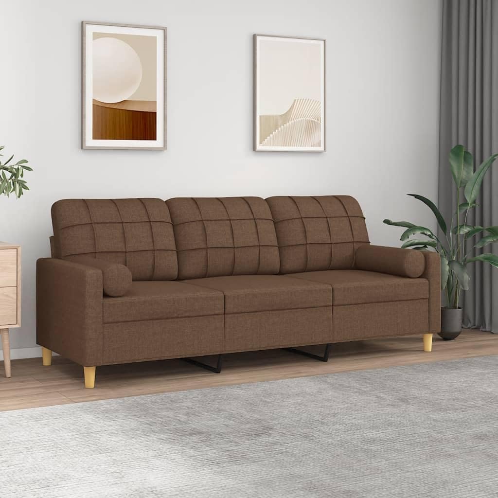 Sofa, Keeushr, 180 cm, Brązowy, metal, 3-osobowa