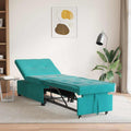 GeenYuu, Sofa, 194 x 67 x 82 cm, Biały/Niebieski, aksamit, funkcja spania, składana konstrukcja