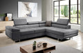 NEXT COLLECTION, Sofa narożna, 195 x 125 cm, Szary, płyta wiórowa, funkcja spania
