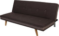 Sofa, Mendler, 177 cm, Brązowy, metal, 3-osobowa, funkcja spania, regulowane oparcie, składana konstrukcja