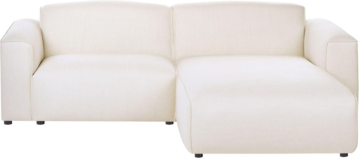 Sofa narożna, Beliani, 193x134 cm, Biały, 3-osobowa