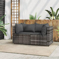 Sofa rozkładana, Homgoday, 63 x 63 x 57,5 cm, Szary/Antracytowy, stal malowana proszkowo, modułowa konstrukcja, odporność na warunki atmosferyczne