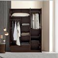 Szafa do sypialni, en.casa, 176 x 80 x 52 cm, Szary/Brązowy, MDF, miejsce do przechowywania, 1 szuflad