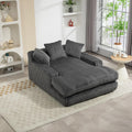 Sofa, VSOGA, 63 cm, Szary, aksamit, funkcja spania, składana konstrukcja