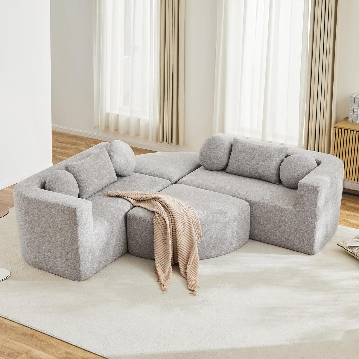 Crlnaup, Sofa, 68 cm, Szary, funkcja spania, modułowa konstrukcja