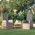 Runheo, Leżak, 57 x 69 x 106 cm, Szary, polirattan, regulowane oparcie