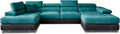 Sofa narożna, 125x266 cm, Niebieski/Czarny