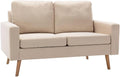 Sofa, vidaXL, 130 x 76 x 82,5 cm, Beżowy, lite drewno, 2-osobowa