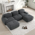 Sofa, H-3S, Luscriate, 74 cm, Szary, sztruks, 3-osobowy, modułowa konstrukcja