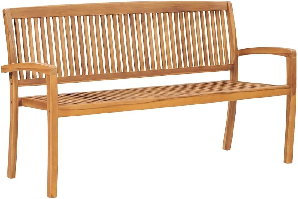 Ławka, vidaXL, 159 cm, Pomarańczowy/Beżowy, 3-osobowa