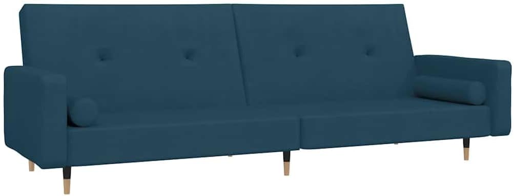 Sofa rozkładana, vidaXL, 220 x 84,5 x 69 cm, Niebieski, aksamit, 2-osobowa, funkcja spania