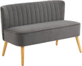 Sofa, HOMCOM, 117 x 56,5 x 77 cm, Szary, aksamit, 2-osobowa