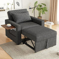 Sofa rozkładana, VSOGA, Szary/Beżowy, sztruks, 1-osobowy, regulowane oparcie, składana konstrukcja, USB, pilot zdalnego sterowania