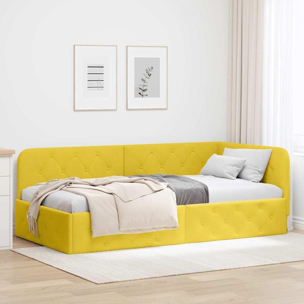 Sofa, RMIHSJG, 90 x 200 cm, Żółty, aksamit, funkcja spania