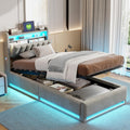 Poeahu, Sofa, 207 x 95 x 103 cm, Szary, MDF, 1-osobowa, oświetlenie LED, USB