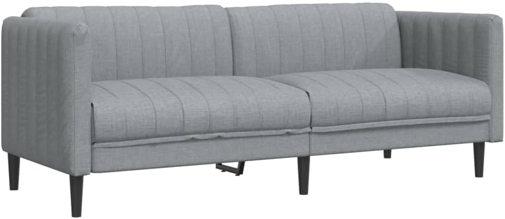 Sofa, vidaXL, 193 x 76,5 x 74,5 cm, Szary, lite drewno, 3-osobowa