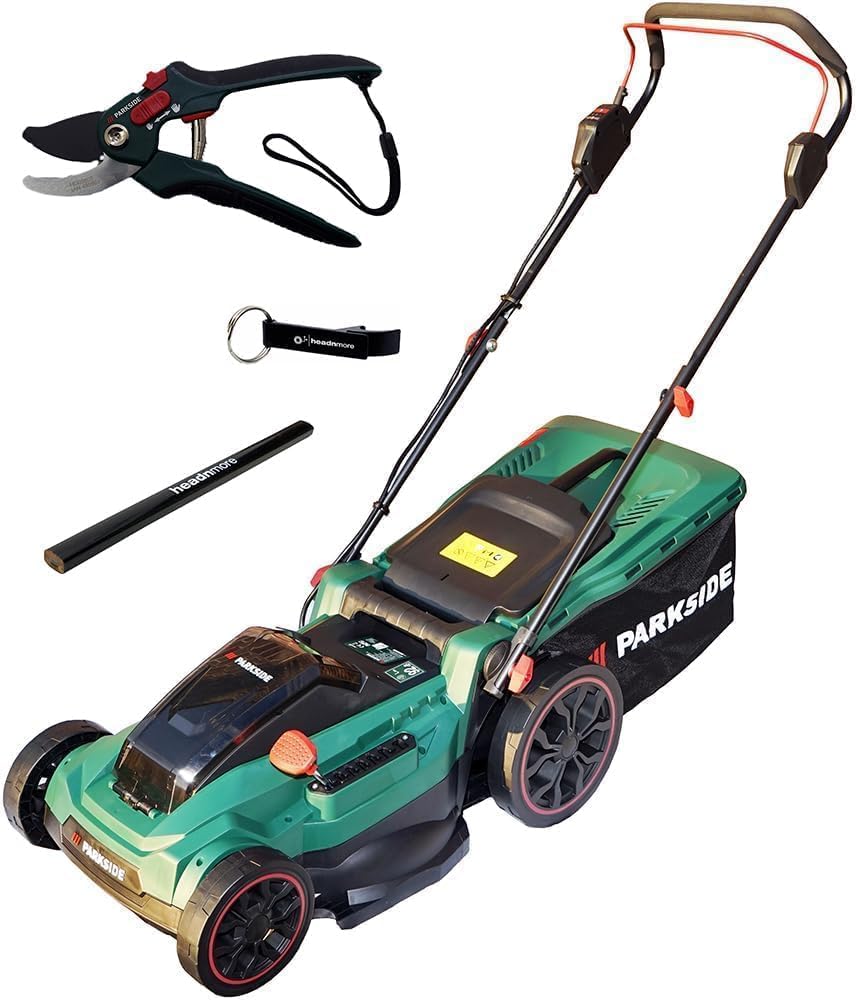 HEADNMORE, Kosiarki rotacyjne, 40 V, 40 cm, 50 l, Zielony/Czarny/Czerwony, składana konstrukcja