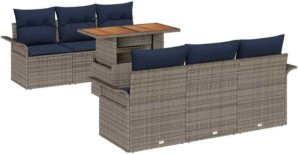 vidaXL, Sofy, 100 x 55 x 73 cm, 36,4 kg, Szary, polirattan, modułowa konstrukcja, ochrona UV
