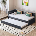 Sofa, JiaOyu, 90 x 200 cm, Czarny, MDF, 2-osobowa, funkcja spania, składana konstrukcja