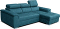 Sofa narożna, Robin, 190 x 125 cm, Srebrny, funkcja spania