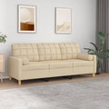 Keeushr, Sofa, 180 cm, Beżowy, metal, 3-osobowa