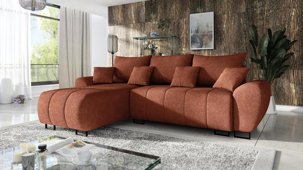 Sofa rozkładana, DMSM, 130 x 240 cm, Szary/Brązowy, metal, funkcja spania