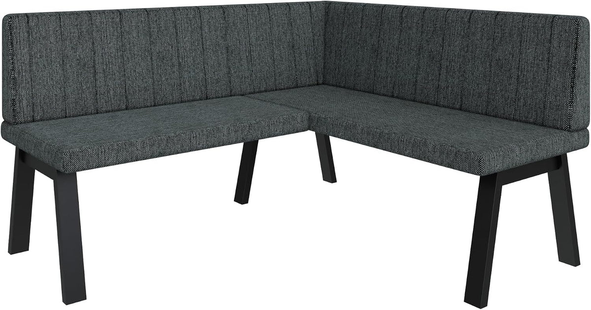 FURNISTAR, Ławka, Czarny/Szary, metal