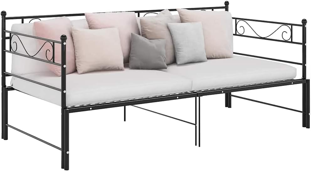 Sofa rozkładana, sephironlbb, 90 x 200 cm, 2 W, Czarny, metal, 2 w 1