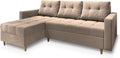 Sofa rozkładana, Masseno, 200x130 cm, Beżowy, płyta wiórowa, funkcja spania, miejsce do przechowywania